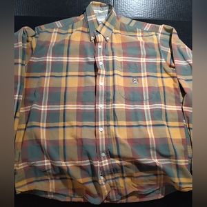 CINCH Western Wear‎ Button Down Long Sleeve Plaid Shirt White Label Size Medium